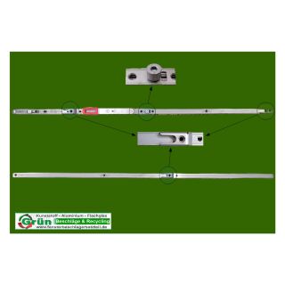 ROTO NT Stulpflügelgetriebe konstant Gr 1490 | FFH 1401-1600 mm | 3 Stahl-Schließstücke | 1 P-Zapfen KR04/07