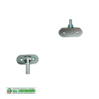 ROTO Ecklager 6582550720, 50x22mm, Zapfen 20x8mm, 2 Schraublöcher mit Lochabstand ca 28mm, Nachbau FachVR5/280