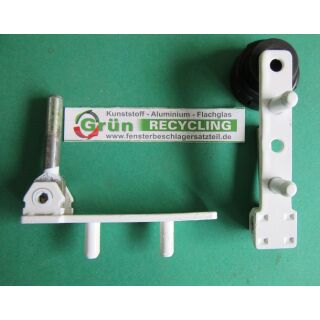 Ecklager 81x18mm, Zapfen 35x6,5mm, 2 Haltezapfen 15x6mm, weiß, SchrankP288/8