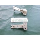 WEIDTMANN * Ecklager, 78 x 15 mm unten breite 35 mm, 2 Haltezapfen 19 + 10 x 6 mm, Zapfen 20 x 8 mm, weiß SchrankP287/1