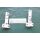 WEIDTMANN * Ecklager, 78 x 15 mm unten breite 35 mm, 2 Haltezapfen 19 + 10 x 6 mm, Zapfen 20 x 8 mm, weiß SchrankP287/1