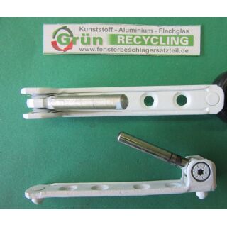 GU Ecklager 6.28742, 97x15mm, 2 Haltezapfen  5 x 6 mm, Zapfen 38 x 6mm,  weiß,
