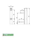 WINKHAUS Eckband FLK 20-6-28, FLK20-6-28, 85 x 11 mm, Falz 9 mm, 2 Haltezapfen 28 und 20 x 6 mm, FachVR4/030