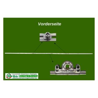 ROTO NT DK Getriebe mittig variabel | Dorn 15 | Gr 1780 | FFH 1601-2000 mm | Griffsitz 801-1000 mm | 2 E-Zapfen KR01/03