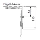 SIEGENIA Eckumlenkung VSU S-ES 135 x 102mm mit 1 Pilzzapfen FachB244