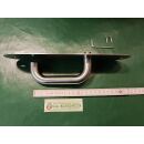 Halbgarnitur Drückerlochteil Ginevra Ø21mm Langschild Rund 265x60x2mm blind Edelstahl matt sichtbar verschraubt Vierkant 8mm Rechts Links verwendbar Lochabstand ca.240mm