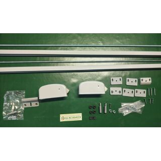 GIESSE Zusatzverriegelung Verriegelungsset Oben Unten AP001 bis Flügelhöhe 2640mm, Ral 9006 Weißaluminium Raum3FB