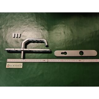 HOPPE Profiltür Schmalschild Halbgarnitur Liverpool Alu Natur, Vierkant 8mm, 92mm Lochabstand ,1313G/3357SN Raum3R4/19