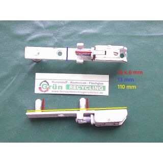 GU Ecklager UF8 878 110 x 13 mm - mit 2 Haltezapfen 16 x 6 mm - Lagerbolzen 16 x 6 mm SchrankP287/4