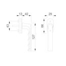 HOPPE Fenstergriff Hamburg 0700L/U26 F9016...