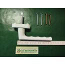 HOPPE Fenstergriff Hamburg 0700L/U26 F9016 Verkehrsweiß Stift 32-42mm längenvariabel, mit Schrauben M5X45/50 FachVRFR/54 + HalleH3