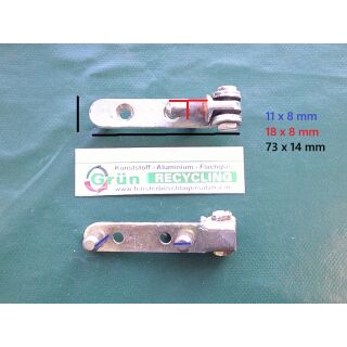 Ecklager - Hersteller unbekannt 73 x 14 mm , mit 2 Haltezapfen 11 x 8 mm SchrankP292/6