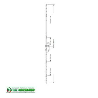 GU Mehrfachverriegelung Türverschluss Secury V Dorn 45/92/20/10 , R4 4 Rollzapfen , GH 1050mm Container6/8