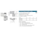WSS Schlechtendahl 3D- Plus Türband PLANAR, 2-teilig, Achsabstand 92mm, Drehpunkt 23mm, Silber AI E6/C-0 elox. FachP4927