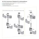 WSS Schlechtendahl 3D- Plus Türband PLANAR, 2-teilig, Achsabstand 92mm, Drehpunkt 23mm, Silber AI E6/C-0 elox. FachP4927