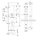 BKS Rohrrahmenschloss 1205 PZ 35/72/8 mm Flachstulp 24x243 mm VKW1/106