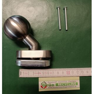 Kugelkopf Ø50mm gekröpft drehbar auf Ovalrosette 70x33x13mm Vierkant 9mm mit Befestigungsschraube M6x6mm FachX2879