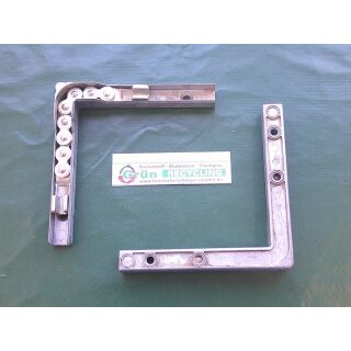 HAUTAU Eckumlenkung Primat FL 190 mit Kette für Oberlicht 0157 113x113mm FachP1647