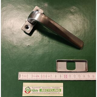 SOLARLUX Fenstergriff mit Rastung 180° Edelstahl gebürstet Rechts Links verwendbar, 43mm Lochabstand, 7mm Vierkant ohne Stift