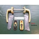 ROTO Rotoline Türgriff Drückergarnitur mit PZ Rosette - Messing Matt , Vierkant 100 x 7mm FachP4210