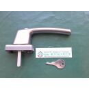Fenstergriff Absperrbar mit Schlüssel Silber - mit Vierkant 35 x 7mm FachP4224