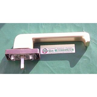 SIEGENIA Hebel PSK Portal absperrbar - Handhebel Neusilber , Rosette Graubraun 828502 - Vierkant 32 x 7mm - Lochabstand 43 mm FachP4236