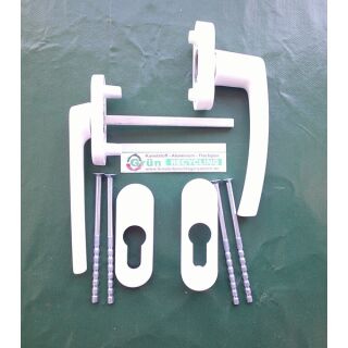 ROTO Balkontür Rosetten Garnitur Weiß - Vierkant 100 x 7mm - Lochabstand 43mm , Türstärke 48-78mm FachP4243