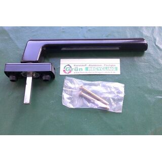 SIEGENIA Hebel Portal SI-Line HS 150 40 RAL8022 Schwarzbraun - Lochabstand 43mm - Vierkant 40 x 7 mm FachP4249