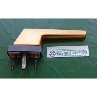 SIEGENIA Griff Fenstergriff Abschließbar , Absperrbar - Handhebel Gold , Rosette Braun - Vierkant 30 x 7mm FachP4252