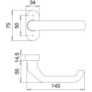 EDI Metalltürdrücker festdrehbar ALU weiss 8 mm...