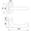 EDI Metalltürdrücker festdrehbar ALU silber...