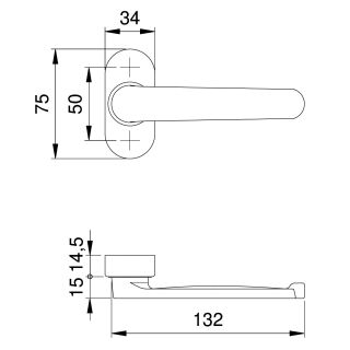 EDI Metalltürdrücker für Rollladen festdrehbar ALU weiss lackiert 8 mm VKT 0090/2033/12 VKW3/010