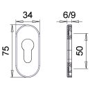 EDI PZ Clip Rosette Ares oval 6 mm ALU weiss 0813/6003/12...