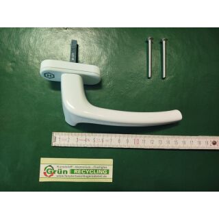 HAUTAU Schwingflügel Fenstergriff auf ovaler Rosette 130 RN30, 7 x 40mm Handhabe 140mm weiß FachP3658