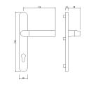 Hermo Schmalrahmen Drückergarnitur Vario ALU braun 245x35mm PZ 92/8 mm Entfernung VKW5/018