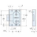 Junie 619 Bart-Kastenschloss, Dornmaß 30 mm SchrankP347/2