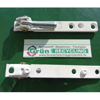 SIEGENIA Ecklager Weiß - mit 2 Halzezapfen 2 x 6mm , 108 x 14mm , Lagerbolzen 30 x 8mm SchrankP348/6