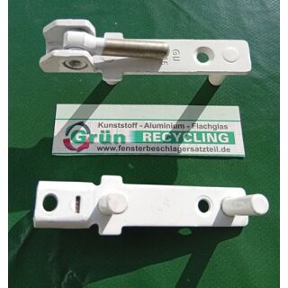 GU Ecklager 8-385 Weiß 84 x 15mm - mit 2 Haltezapfen 21 x 7mm - Lagerbolzen 30 x 6mm SchrankP348/7
