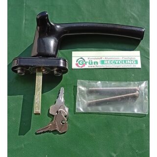 HAUTAU Fenstergriff Schwingflügel 130S RN40 7/55 - Vierkant 7 x 55mm Schwarz absperrbar 234106 FachP4292