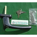 HAUTAU Fenstergriff Schwingflügel 130S RN40 7/55 - Vierkant 7 x 55mm Schwarz absperrbar 234106 FachP4292