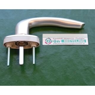 MACO Rhapsody Fenstergriff Silber F1 - mit Schrauben vorgesteckt M5x50 - Nocken 10 - Vierkantstift 7 x 40mm - 90° Rast FachP4346 + PaletteH3