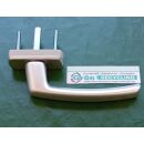 MACO Fenstergriff Harmony Silber - Nocken 10/12 - Vierkantstift 40 x 7mm - mit Schrauben vorgesteckt FachP4348 + PaletteH3