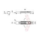 Kantenriegel Stangenanschluss 95x16x12mm FachX2923