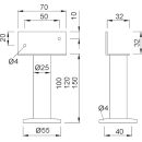 KWS Trennwandstütze 150mm Hoch , Winkelauflage zum...