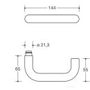 HEWI Türdrückerlochteil , Lochteil - Vierkant 8mm , matt-schliff 111XABLT FachP4362