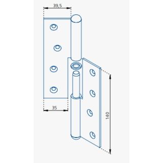 Türband Aufschraubband verzinkt 140 mm links Raum3R8/21