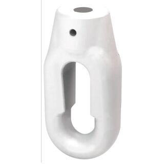 Ovale Kunststoff Öse mit Bohrung 12 mm weiss