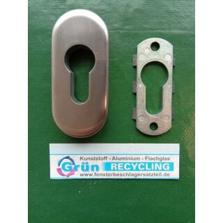Schutzrosette Schieberosette Edelstahl oval PZ - 14mm Stärke FachP4464