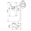 Giesse Fenstergriff für Schwinglügel silber 130...