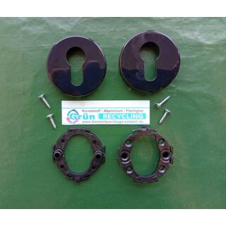 HEWI Schlüsselrosette Ø 55 mm , kurze Nocken - PZ Lochung - Schwarz 306.23KN-90 SchrankP354/8